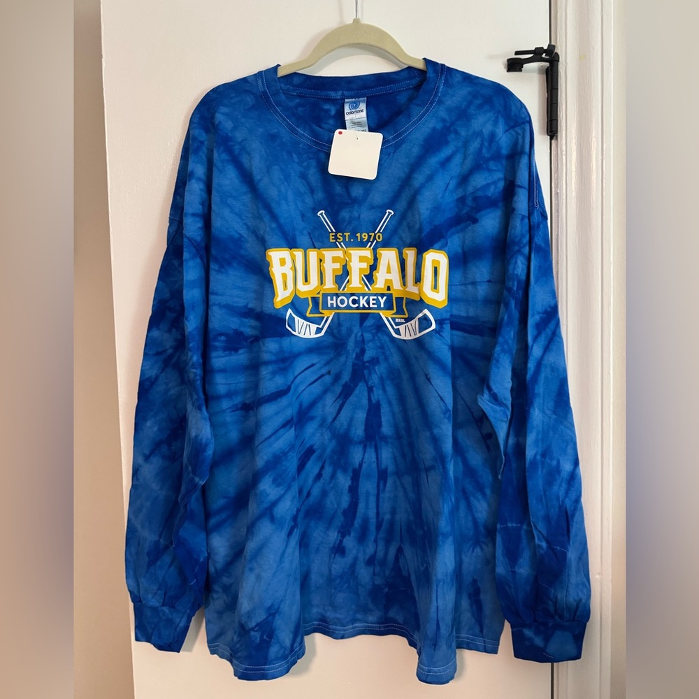 Buffalo Sabres Hockey Blue Tie-Dye Long Sleeve Shirt